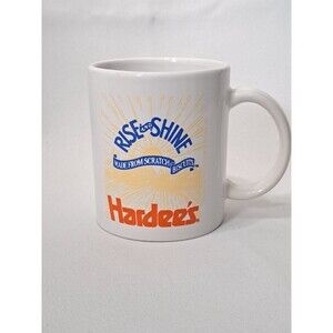 VTG Hardees Rise & Shine Made from Scratch Biscuits Ceramic Coffee Mug White